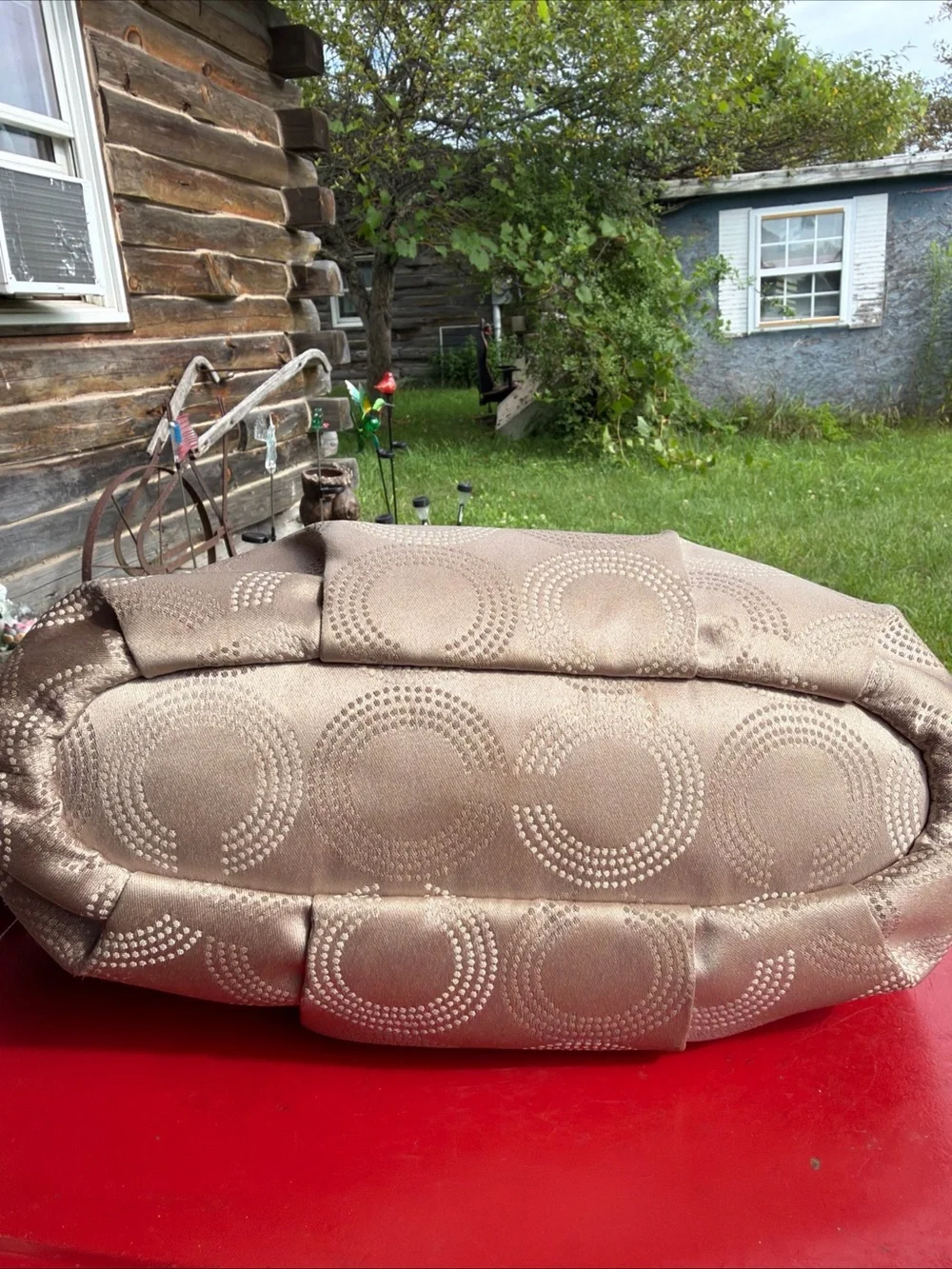 Coach satchel metallic
